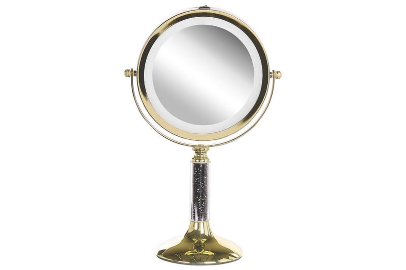 Sminkspegel Beliani Baixas Guld/svart GOLD||Black - Boligtilbehør - Spejle - Makeupspejl