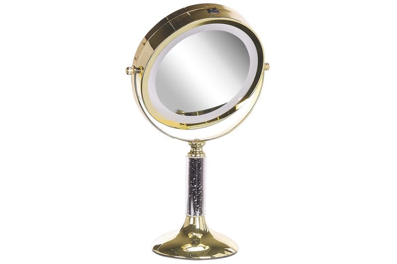 Sminkspegel Beliani Baixas Guld/svart GOLD||Black - Boligtilbehør - Spejle - Makeupspejl