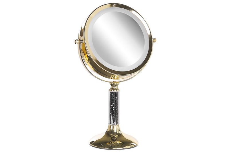 Sminkspegel Beliani Baixas Guld/svart GOLD||Black - Boligtilbehør - Spejle - Makeupspejl
