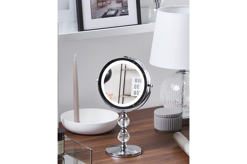 Sminkspegel Beliani Claira Guld Silver - Boligtilbehør - Spejle - Makeupspejl