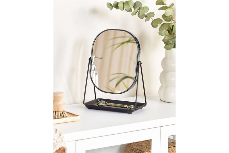 Sminkspegel Beliani Correze Guld/svart Black - Boligtilbehør - Spejle - Makeupspejl