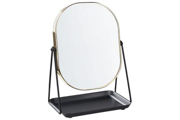 Sminkspegel Beliani Correze Guld/svart GOLD||Black - Boligtilbehør - Spejle - Makeupspejl
