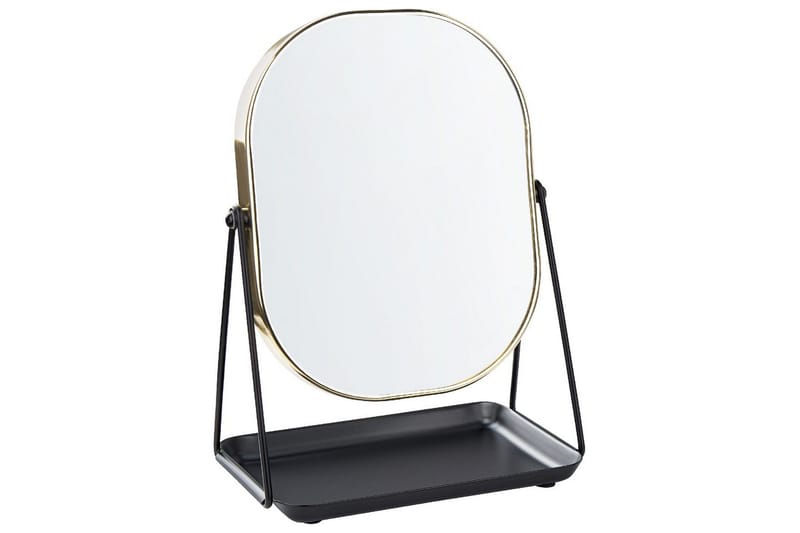 Sminkspegel Beliani Correze Guld/svart GOLD||Black - Boligtilbehør - Spejle - Makeupspejl