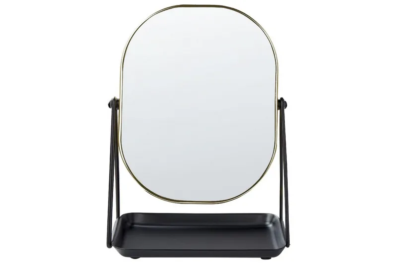 Sminkspegel Beliani Correze Guld/svart GOLD||Black - Boligtilbehør - Spejle - Makeupspejl