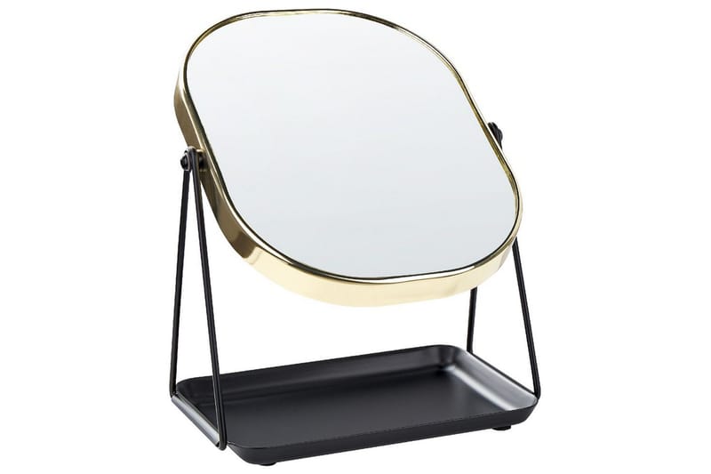 Sminkspegel Beliani Correze Guld/svart GOLD||Black - Boligtilbehør - Spejle - Makeupspejl