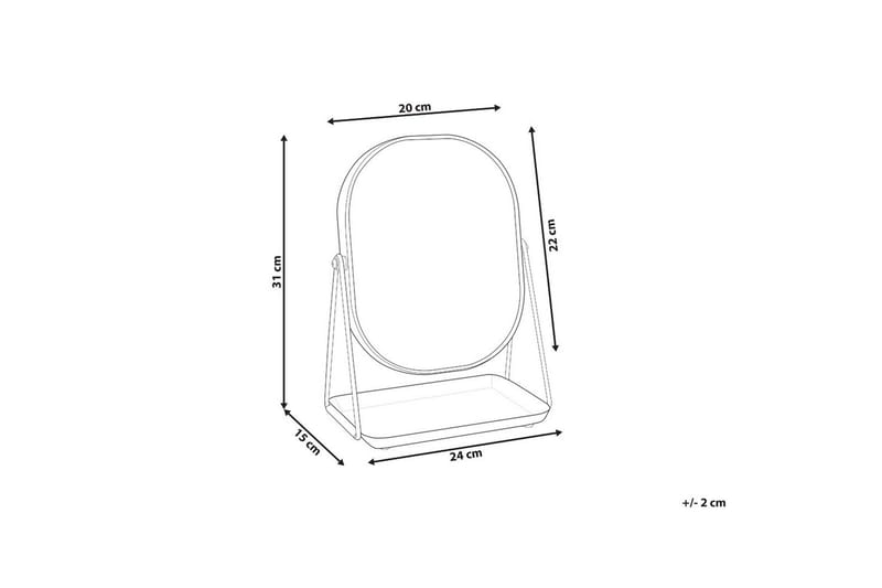 Sminkspegel Beliani Correze Guld/svart GOLD||Black - Boligtilbehør - Spejle - Makeupspejl