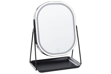 Sminkspegel Beliani Dordogne Guld/svart Silver||Black - Boligtilbehør - Spejle - Spejl med belysning