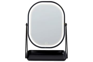 Sminkspegel Beliani Dordogne Guld/svart Silver||Black - Boligtilbehør - Spejle - Spejl med belysning
