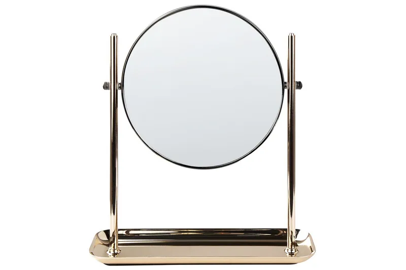 Sminkspegel Beliani Finistere GOLD||Black - Boligtilbehør - Spejle - Makeupspejl