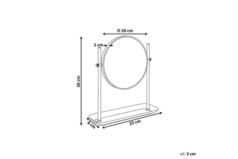 Sminkspegel Beliani Finistere GOLD||Black - Boligtilbehør - Spejle - Makeupspejl