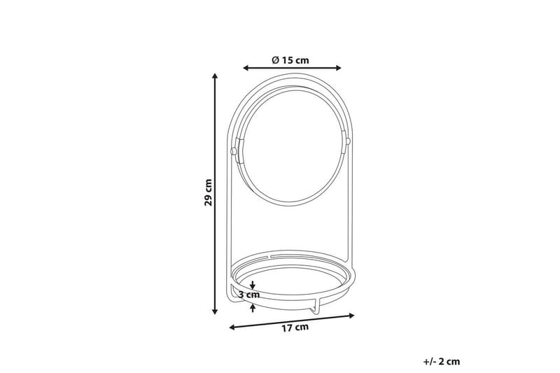 Sminkspegel Beliani Indre GOLD||Black - Boligtilbehør - Spejle - Makeupspejl