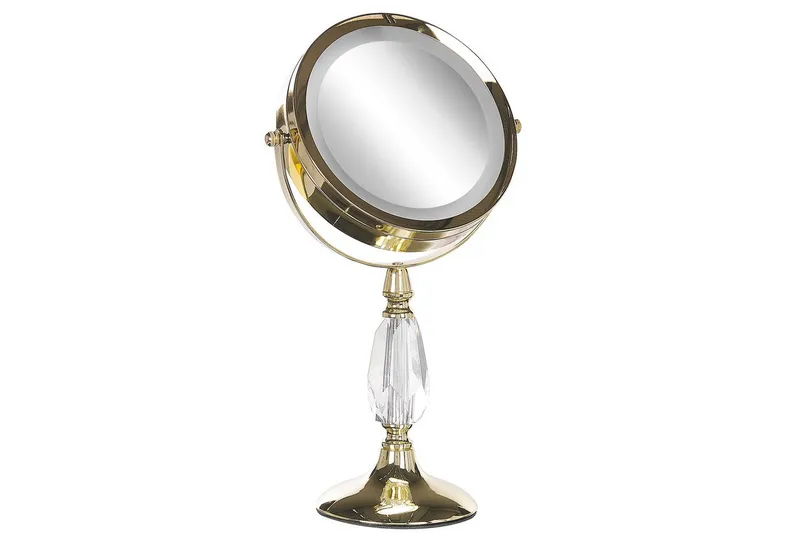 Sminkspegel Beliani Maury Guld GOLD VALUE_MISSING_2 - Boligtilbehør - Spejle - Spejl med belysning