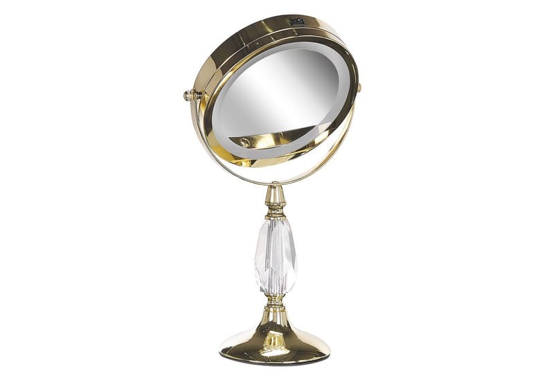 Sminkspegel Beliani Maury Guld GOLD VALUE_MISSING_2 - Boligtilbehør - Spejle - Spejl med belysning