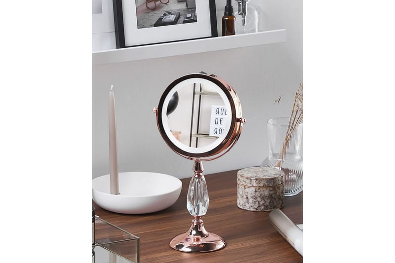 Sminkspegel Beliani Maury Guld GOLD VALUE_MISSING_3 - Boligtilbehør - Spejle - Makeupspejl