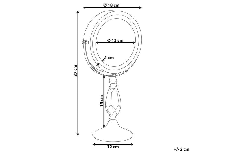 Sminkspegel Beliani Maury Guld Silver VALUE_MISSING_1 - Boligtilbehør - Spejle - Makeupspejl
