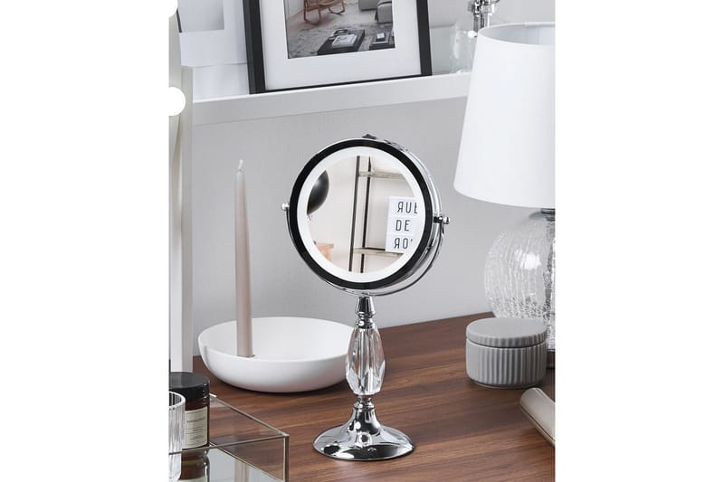 Sminkspegel Beliani Maury Guld Silver VALUE_MISSING_1 - Boligtilbehør - Spejle - Makeupspejl