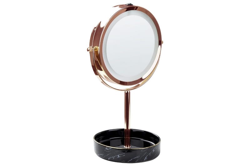 Sminkspegel Beliani Savoie Guld/Svart Rose||Black - Boligtilbehør - Spejle - Spejl med belysning