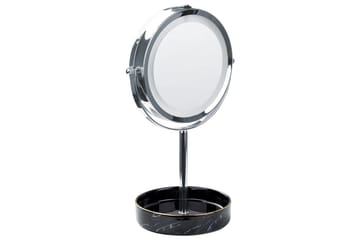 Sminkspegel Beliani Savoie Guld/Svart Silver||Black - Boligtilbehør - Spejle - Spejl med belysning