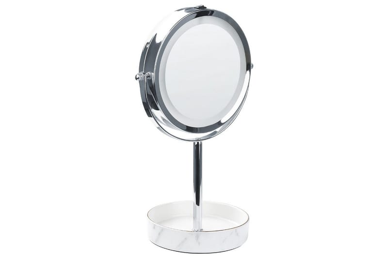 Sminkspegel Beliani Savoie Guld/Svart Silver||White - Boligtilbehør - Spejle - Spejl med belysning