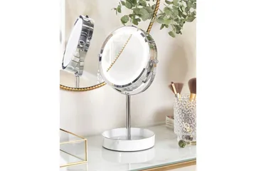 Sminkspegel Beliani Savoie Guld/Svart Silver||White - Boligtilbehør - Spejle - Spejl med belysning