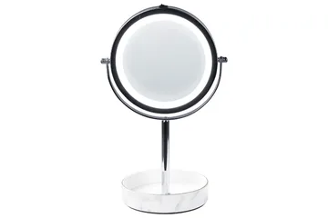 Sminkspegel Beliani Savoie Guld/Svart Silver||White - Boligtilbehør - Spejle - Spejl med belysning