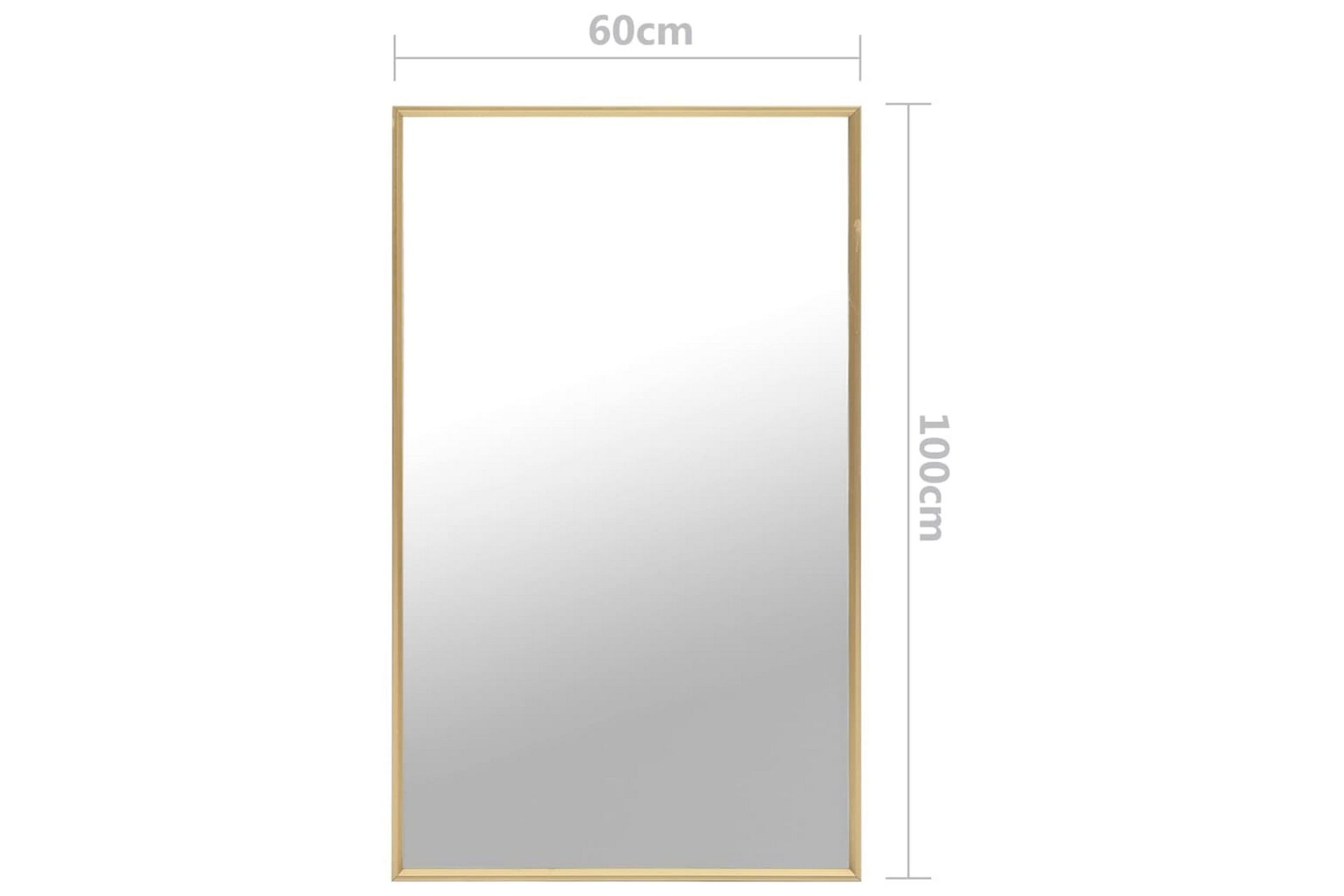 spejl 100x60 cm guldfarvet - Guld - Boligtilbehør - Spejle - Vægspejl