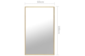spejl 100x60 cm guldfarvet - Guld - Boligtilbehør - Spejle - Vægspejl
