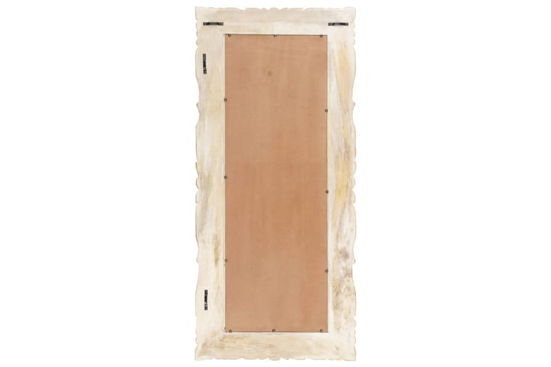 spejl 110x50 cm massivt mangotræ hvid - Hvid - Boligtilbehør - Spejle - Vægspejl