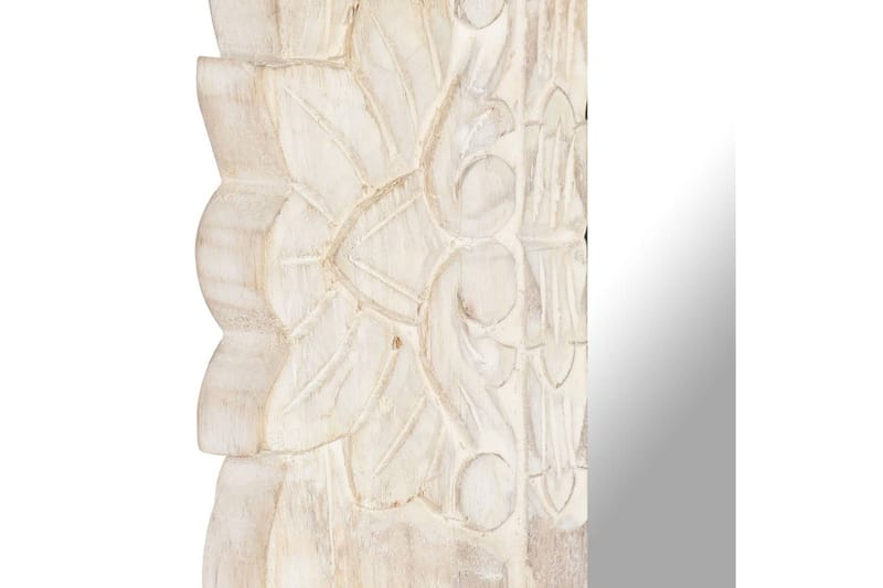 spejl 110x50 cm massivt mangotræ hvid - Hvid - Boligtilbehør - Spejle - Vægspejl
