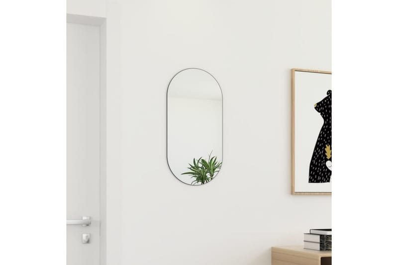 spejl 60x30 cm glas - Hvid - Vægspejl - Entréspejl