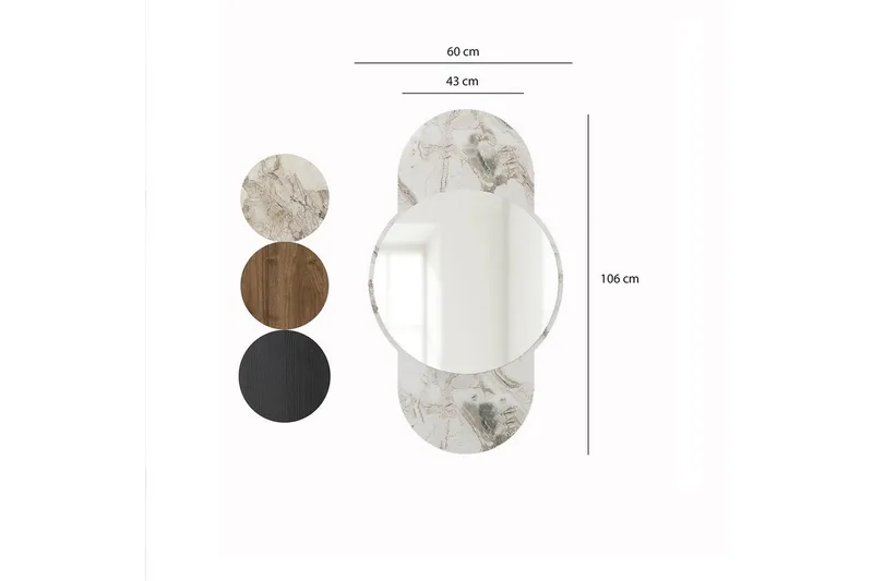 Spejl Ewelina Marmor - Hvid - Boligtilbehør - Spejle - Vægspejl