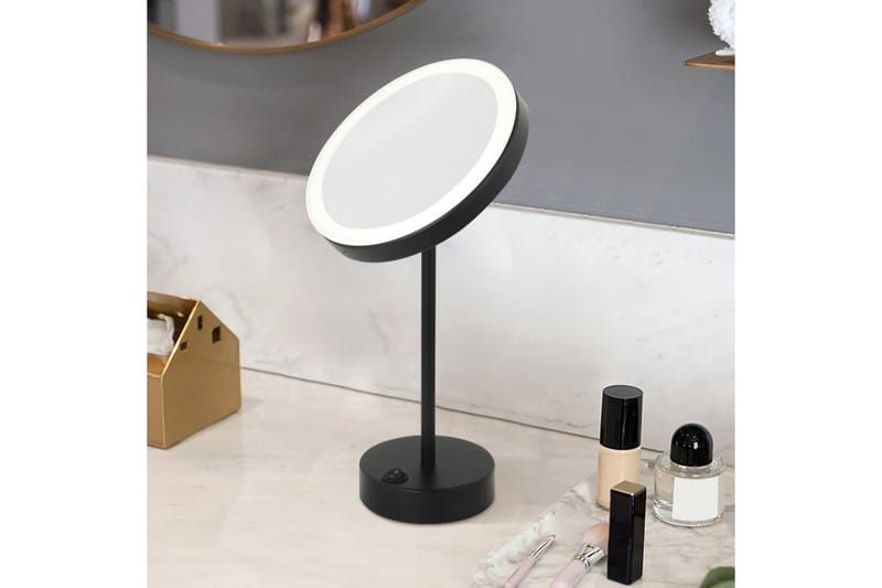 Poppy Makeup-spejl med LED-belysning x cm Sort, Lyfco