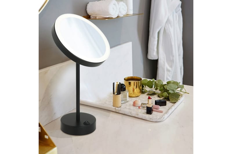 Poppy Makeup-spejl med LED-belysning x cm Sort - Lyfco - Boligtilbehør - Spejle - Spejl med belysning
