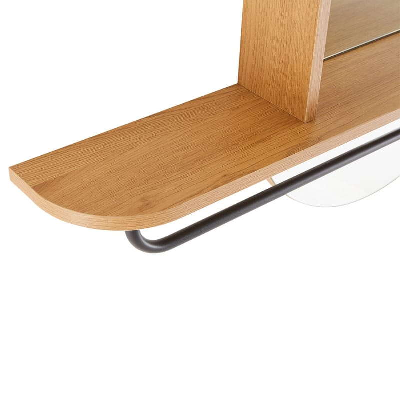 Spejl med hylde HOME4YOU Aalborg 92x15x93 cm eg - brun - Boligtilbehør - Spejle - Vægspejl