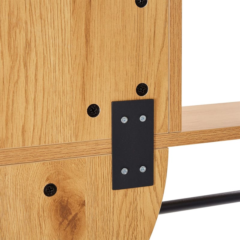 Spejl med hylde HOME4YOU Aalborg 92x15x93 cm eg - brun - Boligtilbehør - Spejle - Vægspejl