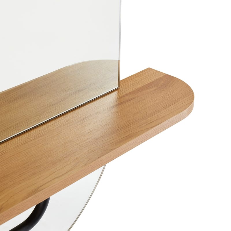 Spejl med hylde HOME4YOU Aalborg 92x15x93 cm eg - brun - Boligtilbehør - Spejle - Vægspejl