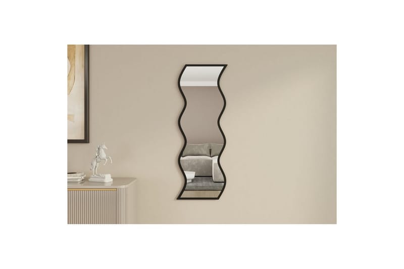 Spejl Safidon Hvid / Sort - Hvid / Sort - Boligtilbehør - Spejle - Vægspejl