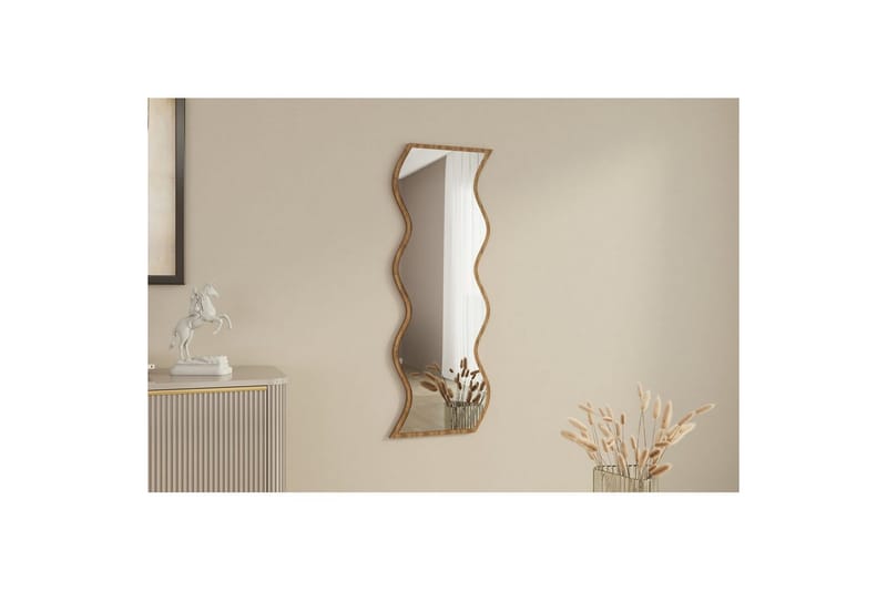 Spejl Safidon Hvid / Valnød - Hvid / Valnød - Boligtilbehør - Spejle - Vægspejl