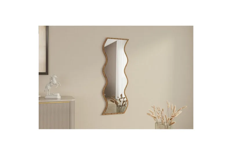 Spejl Safidon Hvid / Valnød - Hvid / Valnød - Boligtilbehør - Spejle - Vægspejl