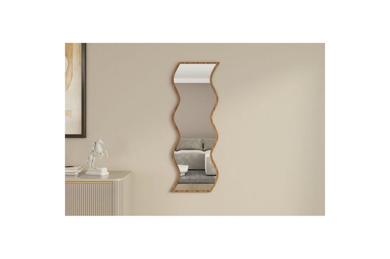 Spejl Safidon Hvid / Valnød - Hvid / Valnød - Boligtilbehør - Spejle - Vægspejl