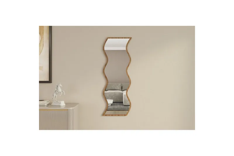 Spejl Safidon Hvid / Valnød - Hvid / Valnød - Boligtilbehør - Spejle - Vægspejl