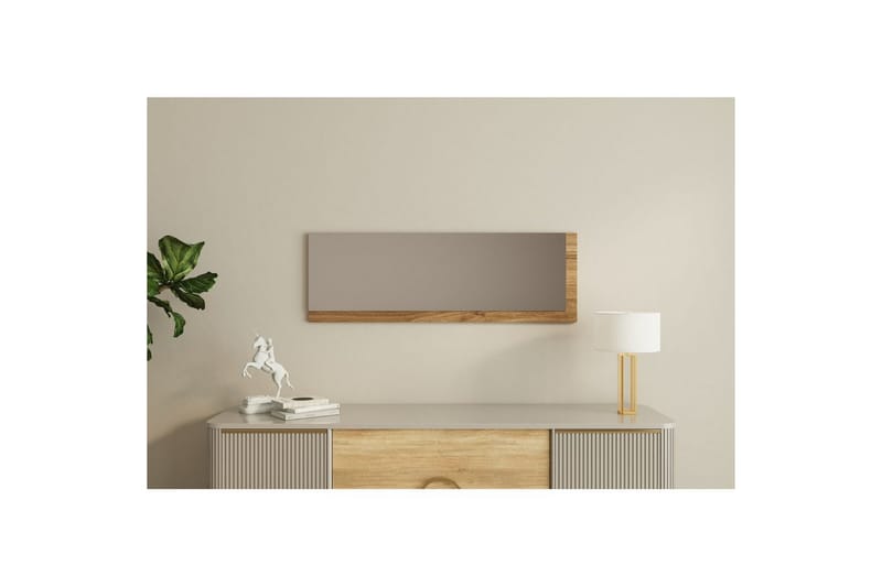 Spejl Sudariya Hvid / Valnød - Hvid / Valnød - Boligtilbehør - Spejle - Vægspejl