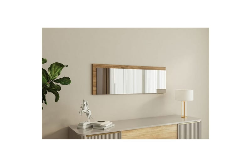 Spejl Sudariya Hvid / Valnød - Hvid / Valnød - Boligtilbehør - Spejle - Vægspejl