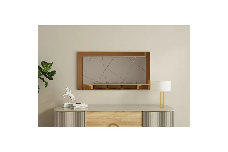 Spejl Virlin Bronze / Hvid - Bronze / Hvid - Boligtilbehør - Spejle - Vægspejl