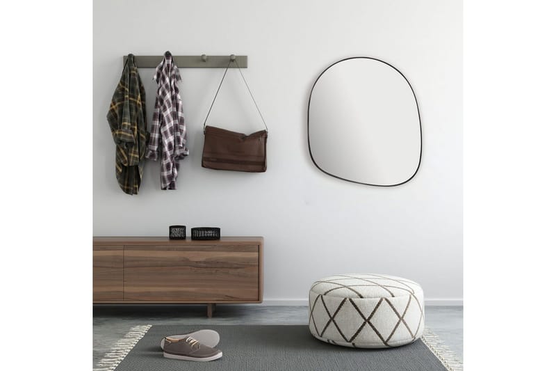 Spejl Wohnling Asymmetrisk metal tyk metalramme oval 60 cm - Boligtilbehør - Spejle - Vægspejl