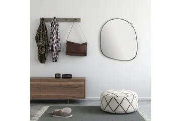 Spejl Wohnling Asymmetrisk metal tyk metalramme oval 60 cm - Boligtilbehør - Spejle - Vægspejl