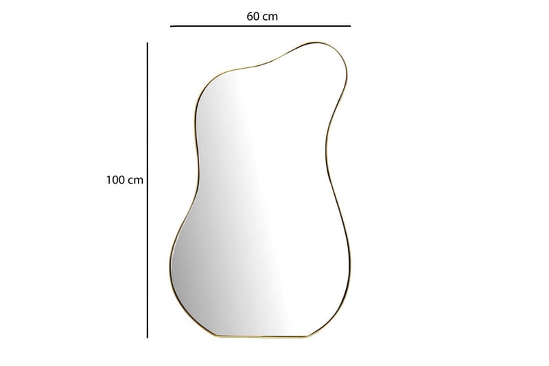 Spejl Wohnling Asymmetrisk metalramme oval 100 cm - Boligtilbehør - Spejle - Vægspejl