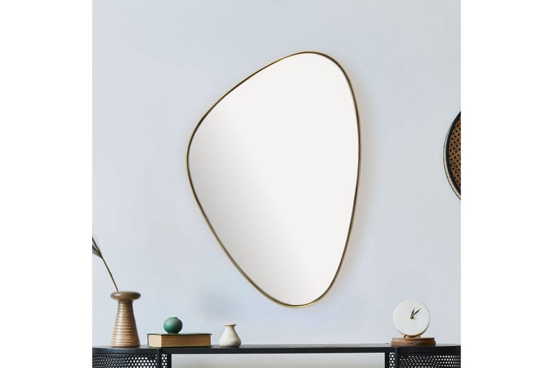 Spejl Wohnling Asymmetrisk metalramme oval 70 cm - Boligtilbehør - Spejle - Vægspejl