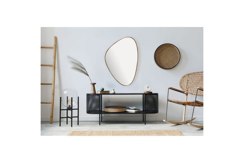 Spejl Wohnling Asymmetrisk metalramme oval 70 cm - Boligtilbehør - Spejle - Vægspejl