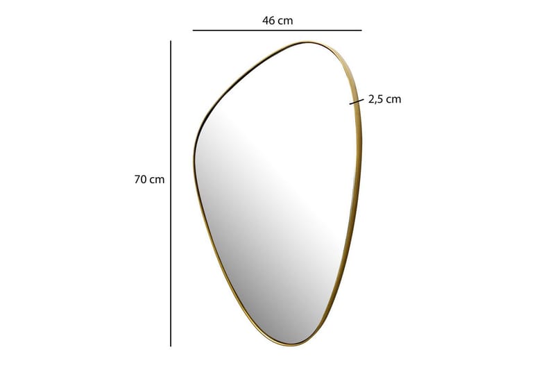 Spejl Wohnling Asymmetrisk metalramme oval 70 cm - Boligtilbehør - Spejle - Vægspejl